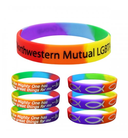1/2" Segmented Rainbow Bracelet