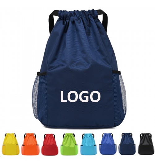 Mesh Panel Drawstring Backpack