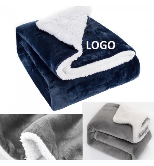 Embroidered Sherpa Fleece Blanket