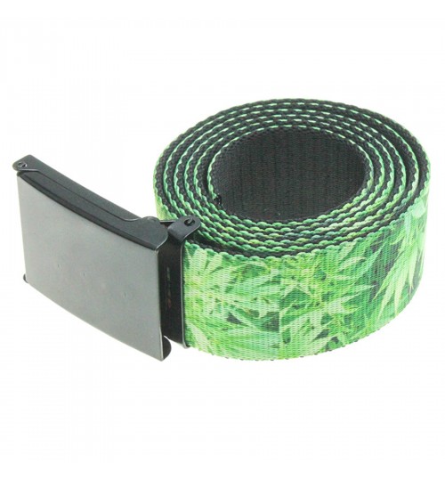 Fabric Waist Belt With Metal Buckle